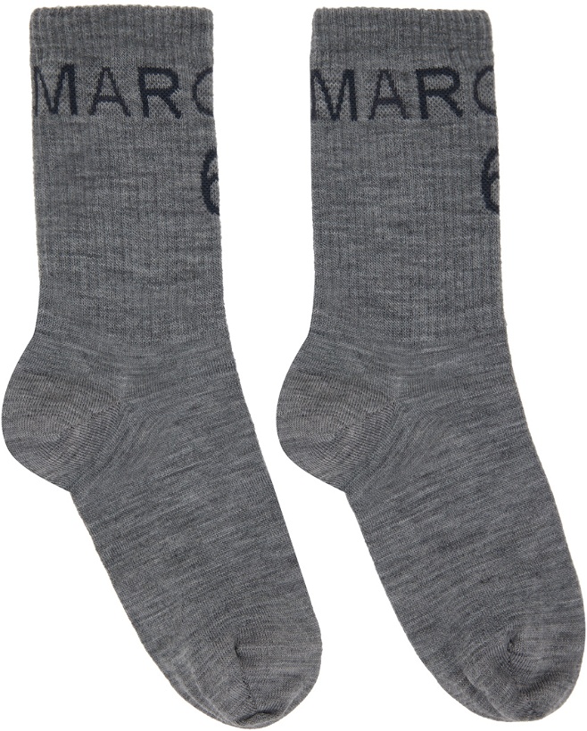 Photo: MM6 Maison Margiela Gray Logo Socks
