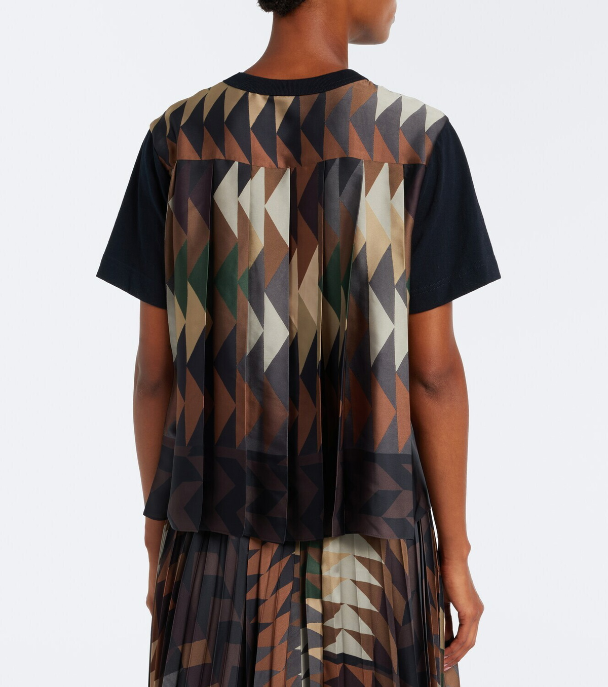 Sacai x A.P.C. pleated cotton T-shirt