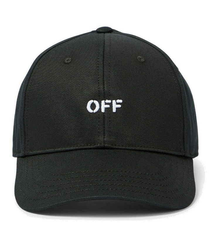 Photo: Off-White Logo cotton drill baseball cap