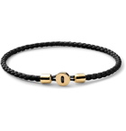 Miansai - Nexus Woven Leather and Gold Vermeil Bracelet - Black