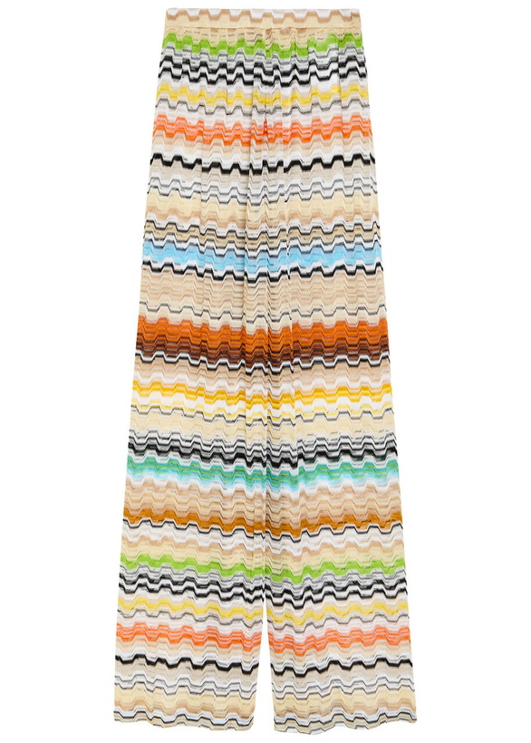 Photo: Missoni Patterned Wide-leg Fine-knit Beach Trousers Multicoloured