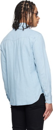 TOM FORD Blue Denim Chambray Western Shirt