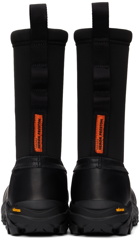 Heron Preston Black Leather Security Sock Boots