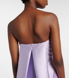 Solace London Kiki caped satin corset cocktail dress