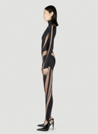 Mugler - Cut Out Illusion Jumpsuit in Black