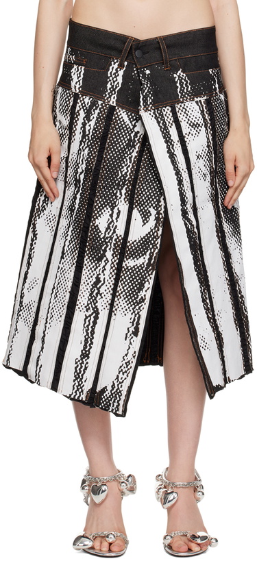 Photo: Feben Black & White Chariot Biker Midi Skirt