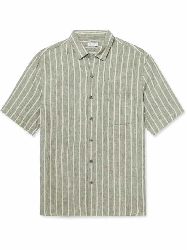 Photo: Sunspel - Striped Linen Shirt - Green