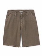 John Elliott - Cut-Off Straight-Leg Frayed Denim Shorts - Brown