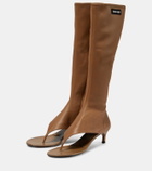Miu Miu Leather knee-high thong sandals