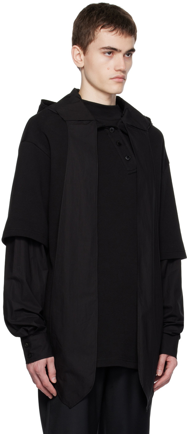 lesugiatelier Black Layered Hoodie