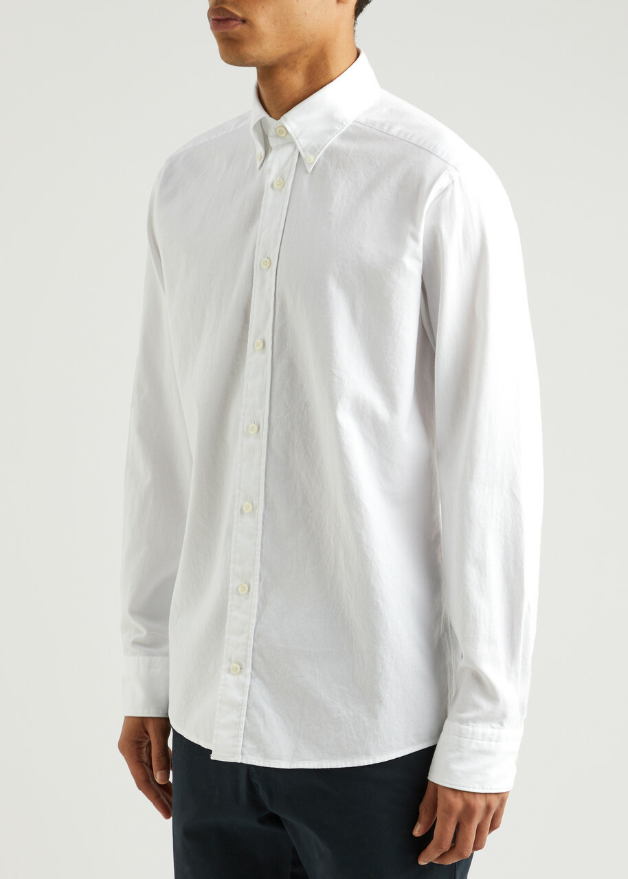 Eton Piqué Cotton Oxford Shirt White