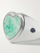 Hatton Labs - Tranquility Sterling Silver, Resin and Sapphire Signet Ring - Silver