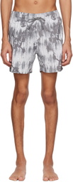 AMIRI Gray Tie-Dye Swim Shorts