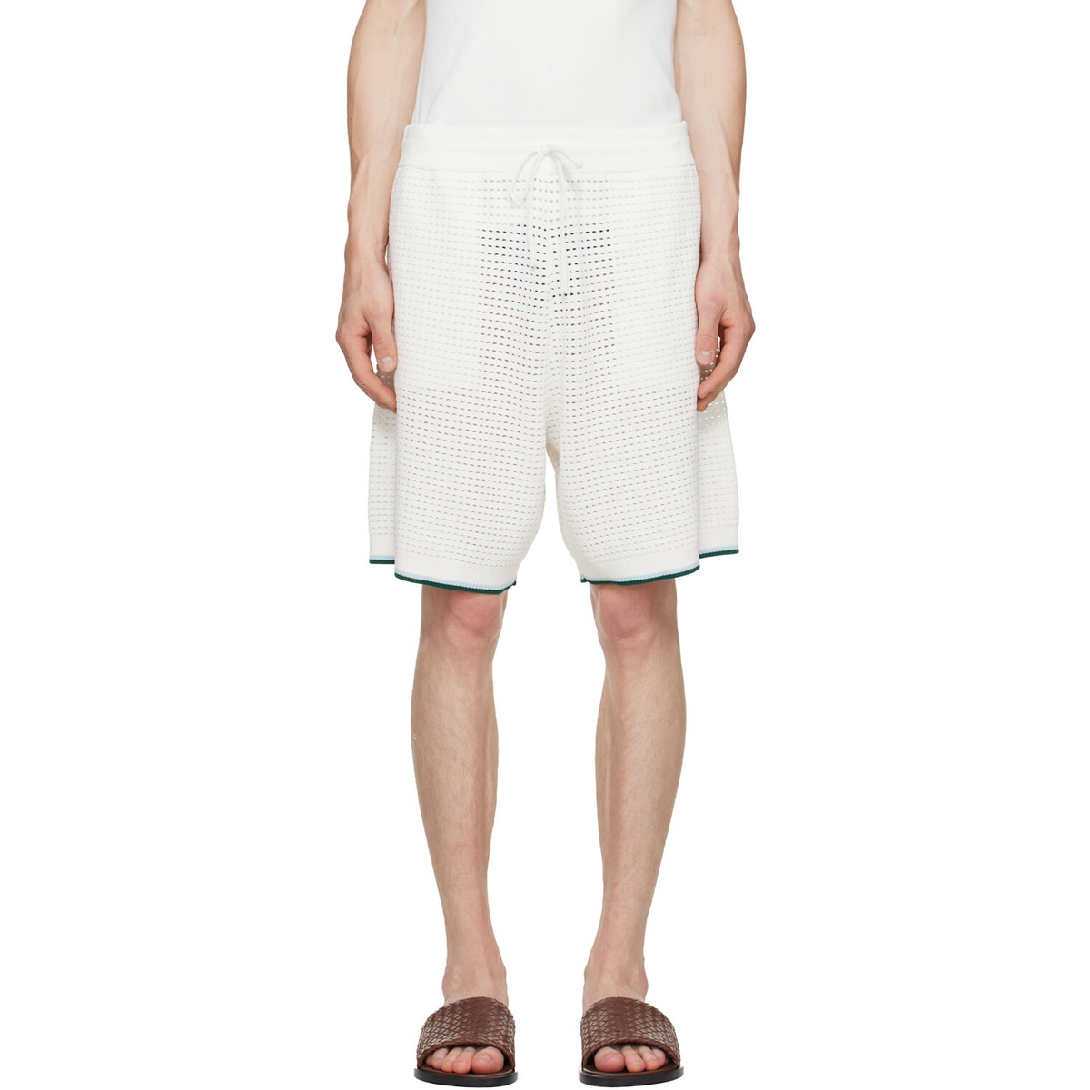 Casablanca Off-White Palm Tree Emblem Crochet Shorts