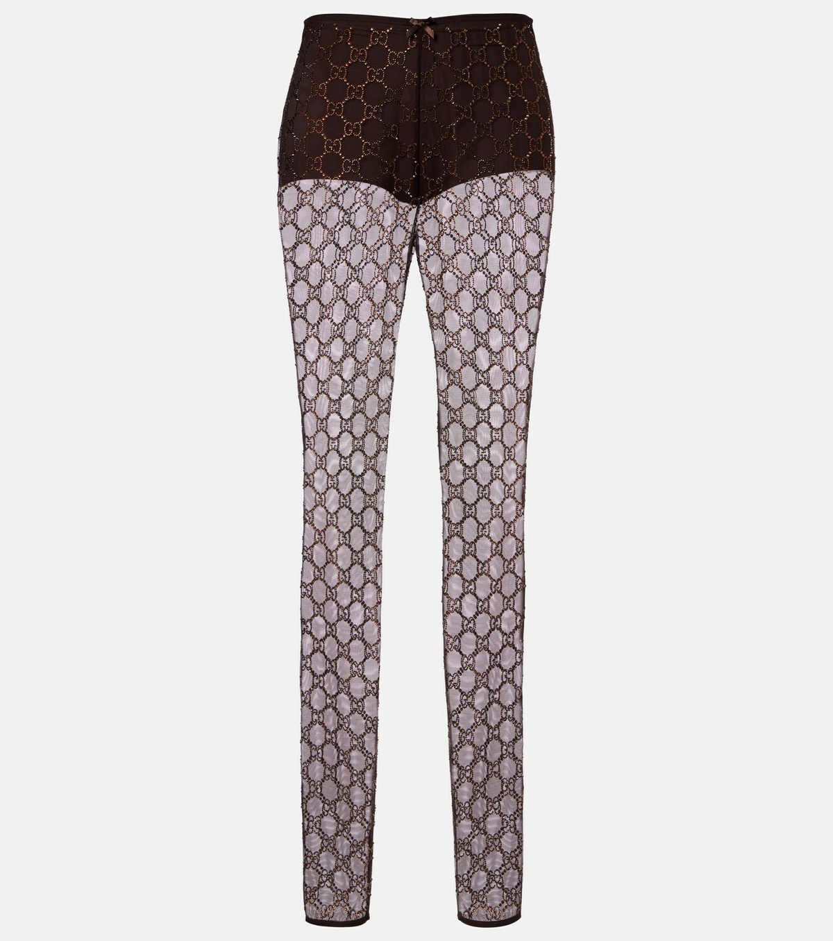 Gucci GG Crystal tulle leggings