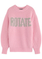 Rotate Sunday Logo-intarsia Wool-blend Jumper Lilac