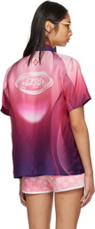 Casablanca Pink Gradient Short Sleeve Silk Shirt
