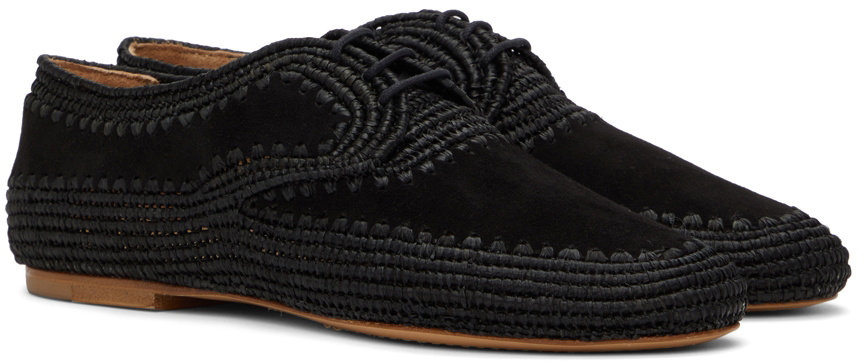 X Clergerie Louis Raffia Trimmed Platform Derby Shoes in Black - Gabriela  Hearst