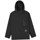 And Wander Men's Hybrid Warm Pocket Hoody in Black