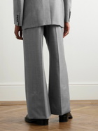 Alexander McQueen - Wide-Leg Pleated Houndstooth Wool Trousers - Gray