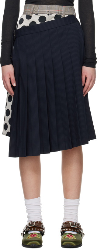 Photo: Charles Jeffrey LOVERBOY Navy & Beige Waisted Skort
