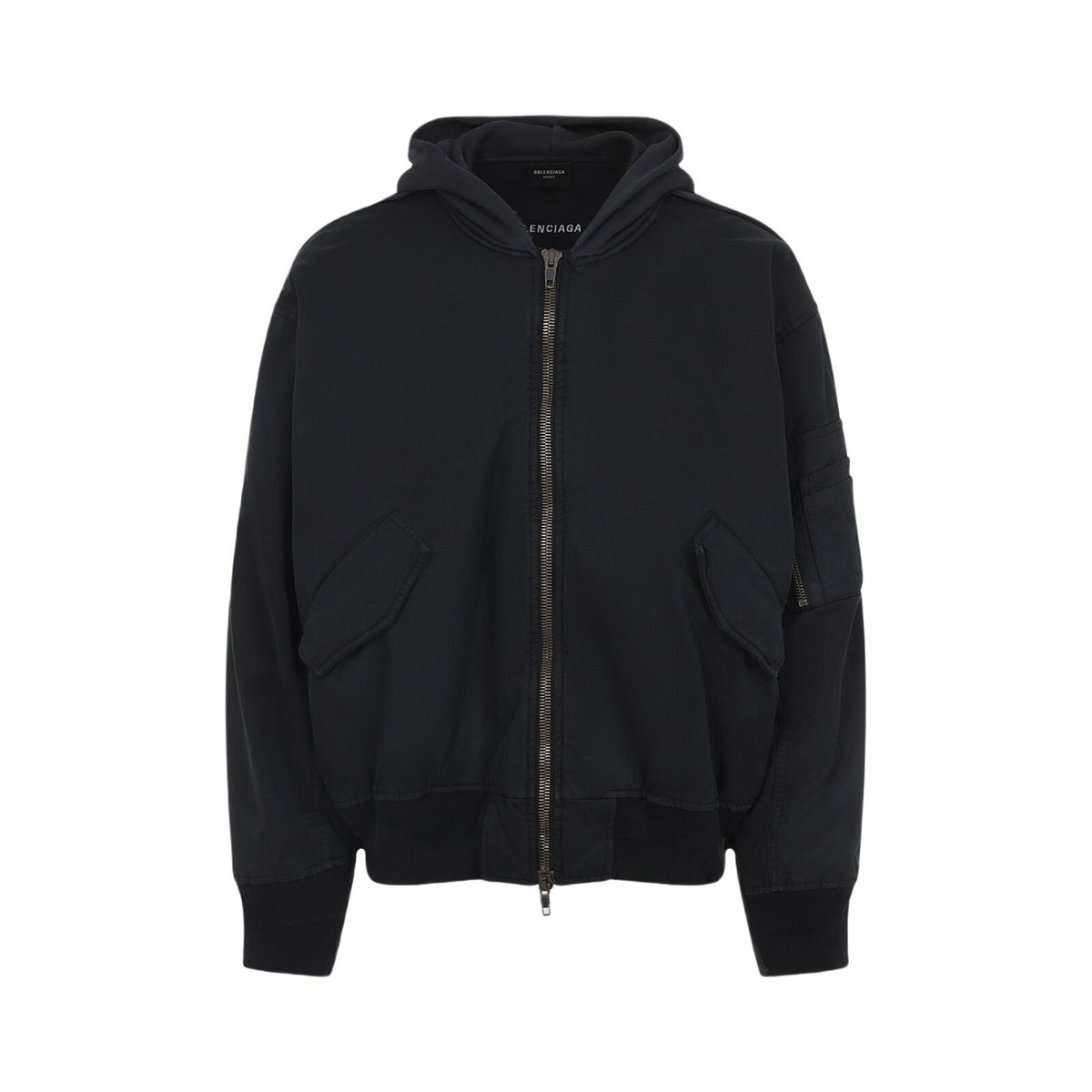 Balenciaga Black Gothic Bomber Hoodie Balenciaga