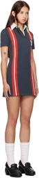 AMBUSH Blue Striped Rugby Shirt Minidress