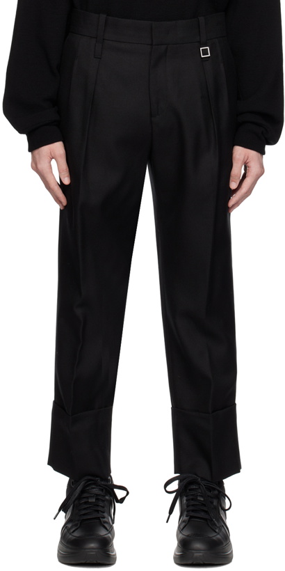 Photo: Wooyoungmi Black Turn-Up Trousers