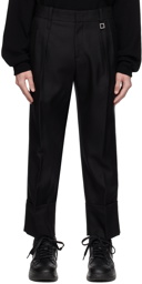 Wooyoungmi Black Turn-Up Trousers