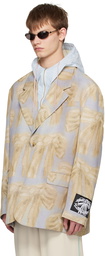 Acne Studios Blue & Beige Printed Blazer