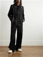AIREI - Embroidered Organic Denim Jacket - Black