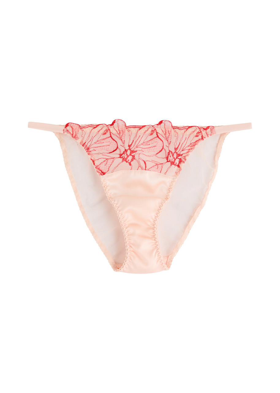 Fleur OF England Rosa Panelled Tulle Briefs Pink