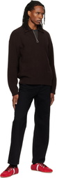 WOOYOUNGMI Brown Ribbed Wool Polo