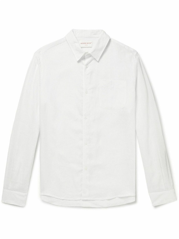 Photo: Derek Rose - Monaco Linen Shirt - White