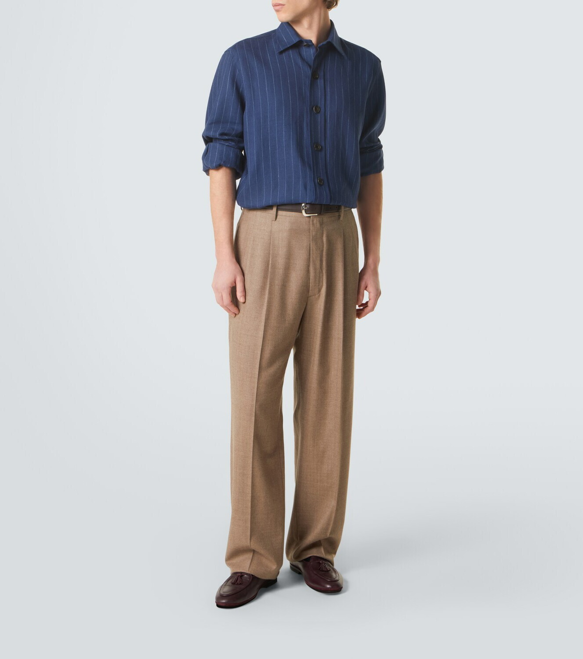 Rubinacci Striped linen and wool shirt
