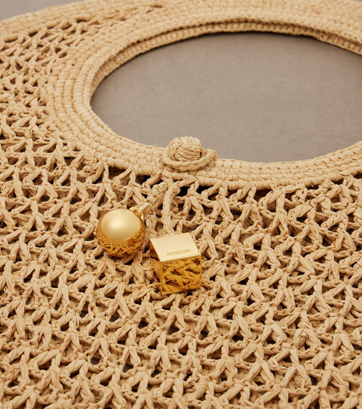 Jacquemus Spiaggia raffia top-handle bag