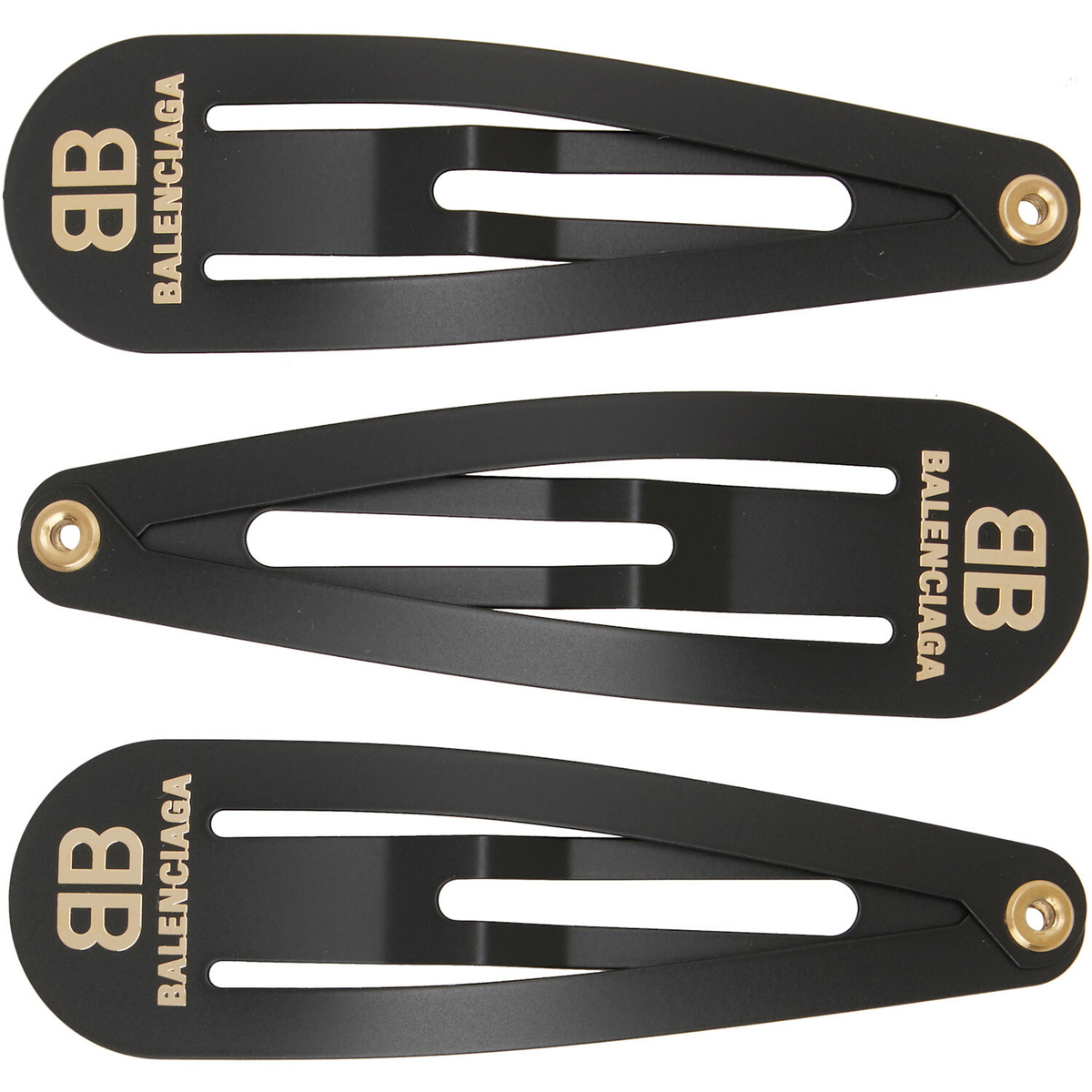 Balenciaga Three-Pack Black Hair Clips