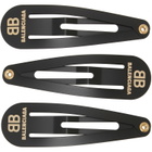 Balenciaga Three-Pack Black Hair Clips