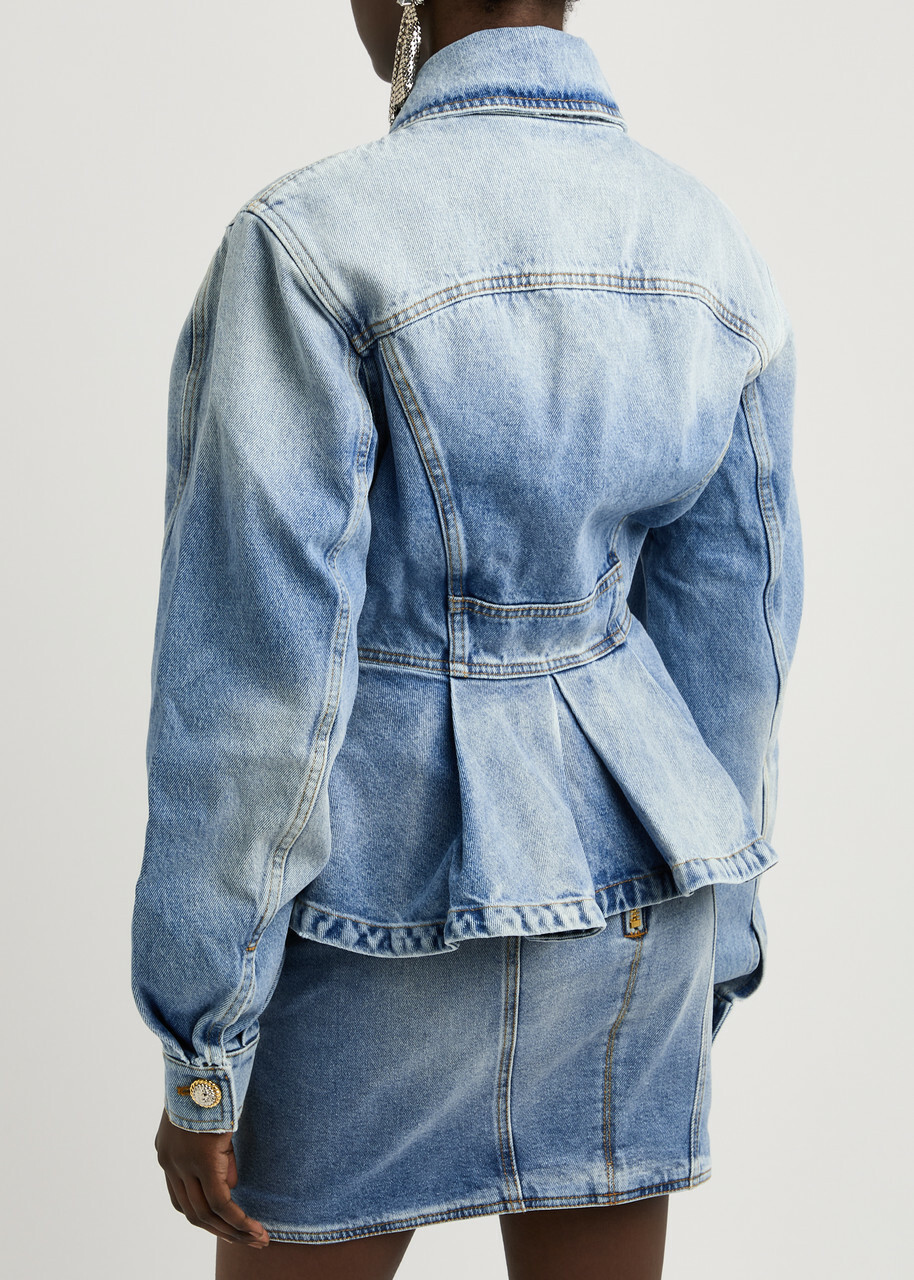 Balmain Peplum Denim Jacket