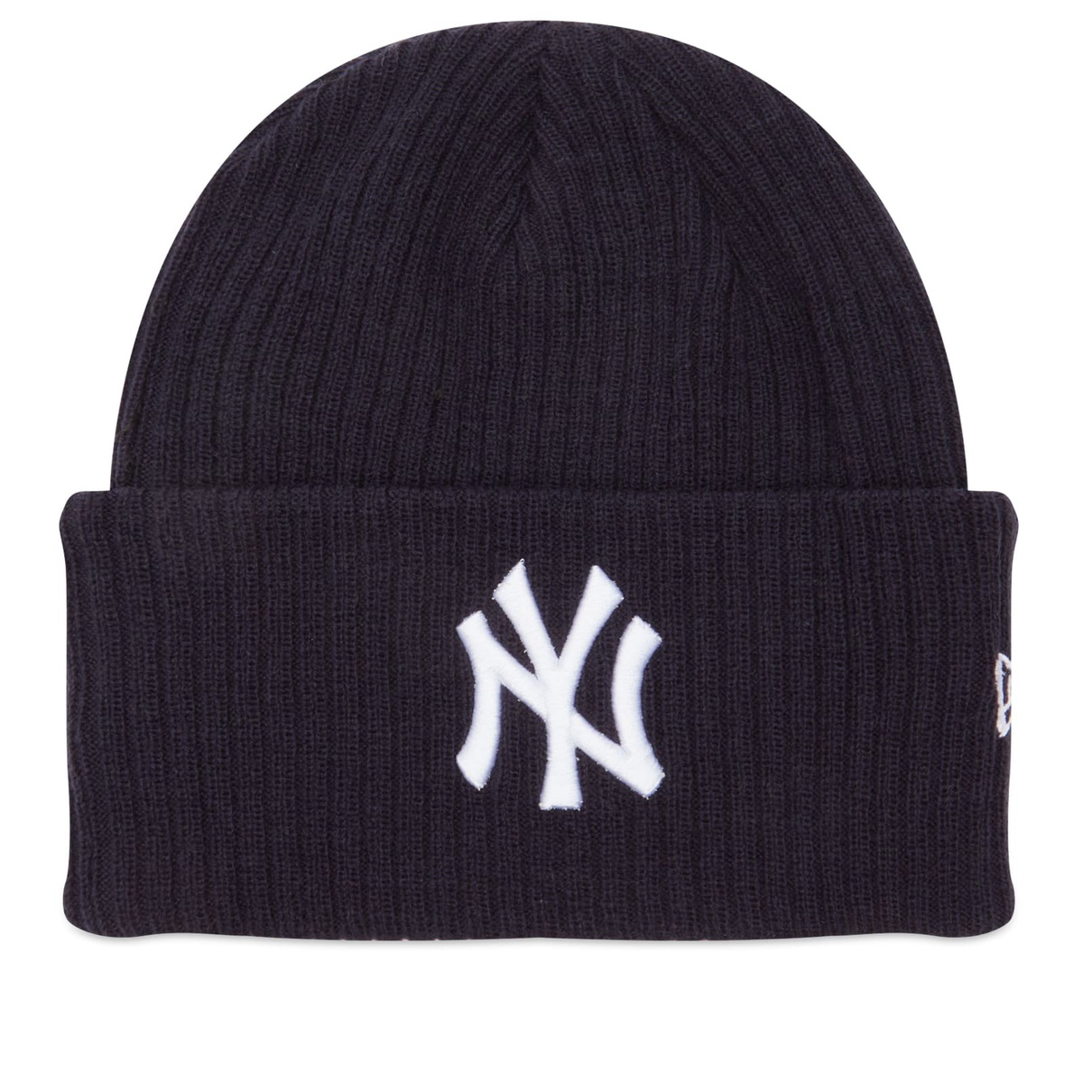 New Era New York Yankees Wide Cuff Beanie Hat in Navy 