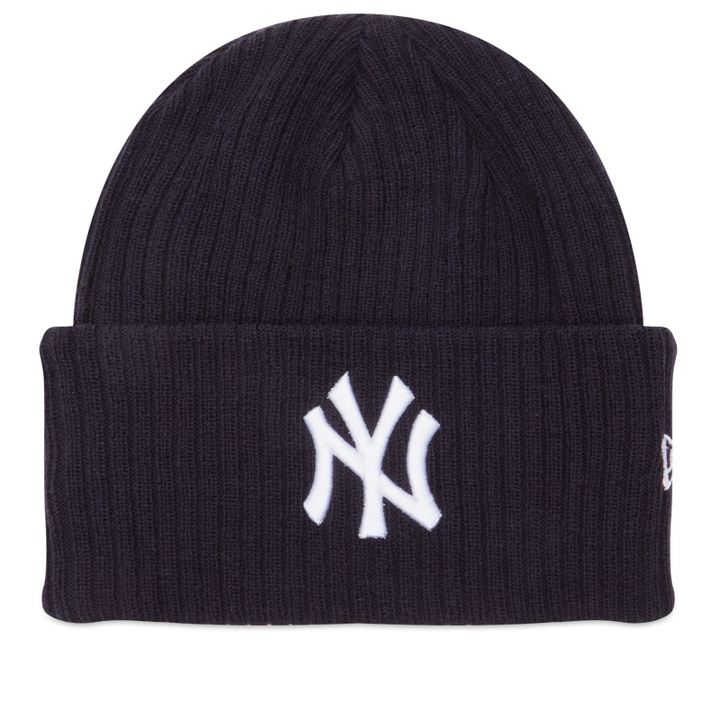 Photo: New Era New York Yankees Wide Cuff Beanie Hat in Navy 