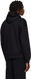 Hugo Black Oversize-Fit Cotton Terry Logo Hoodie