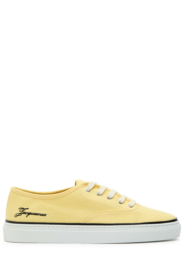 Photo: Jacquemus Les Fefe Logo-embroidered Canvas Sneakers Yellow