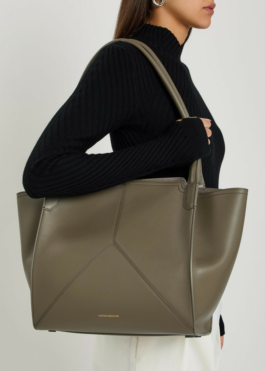 Victoria Beckham Victoria Panelled Leather Tote bag - Khaki - One Size