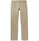 Canali - Cotton-Blend Twill Trousers - Neutrals