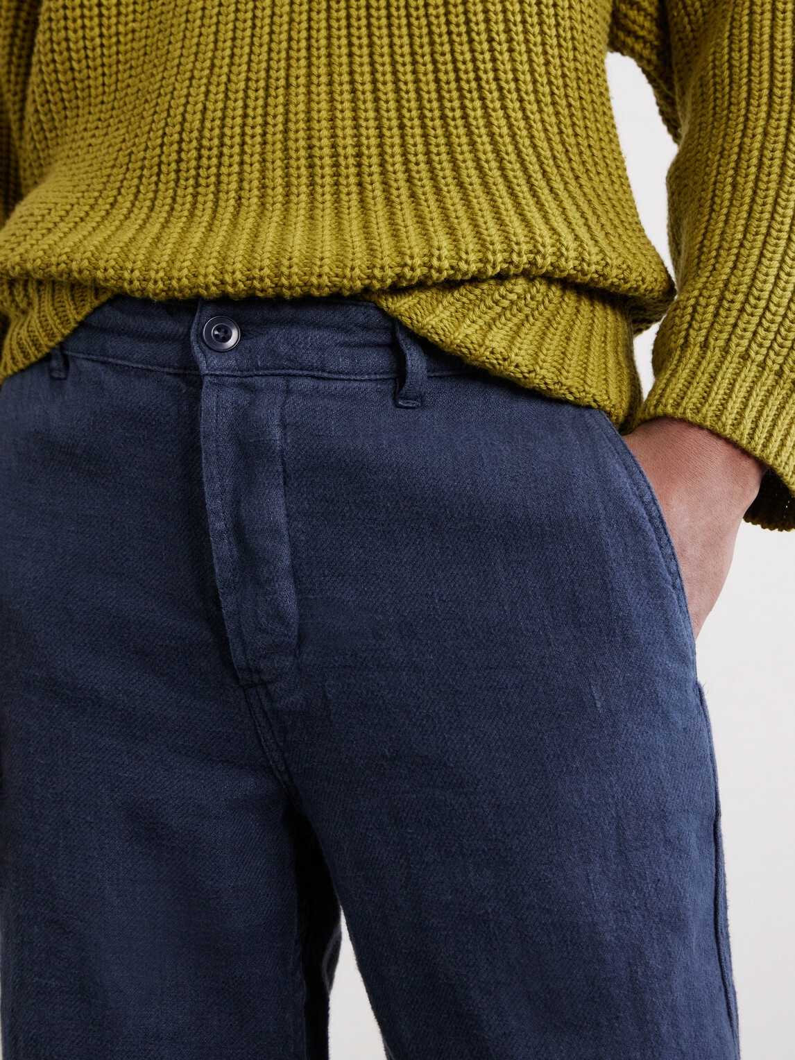 3sixteen - Straight-Leg Linen Trousers - Blue