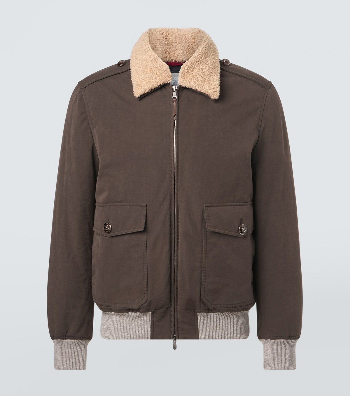 Brunello Cucinelli Shearling-trimmed blouson jacket