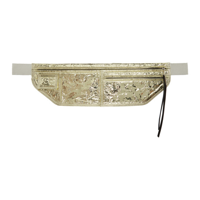 Rick Owens Gold Metallic Money Belt Pouch Rick Owens