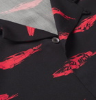 McQ Alexander McQueen - Billy Camp-Collar Printed Voile Shirt - Men - Black