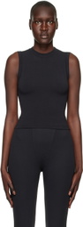 SKIMS Black Cotton Jersey Mock Neck Tank Top